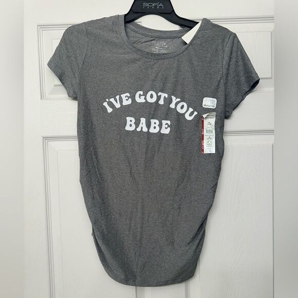 Women’s Maternity Gray Graphic Tee - I've Got You Babe - Picture 1 of 1